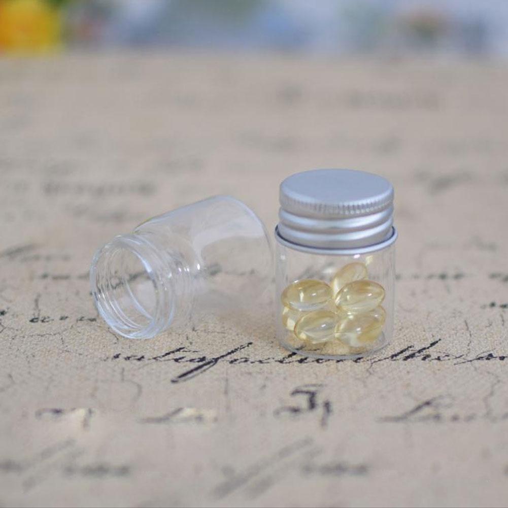 Aluminum Lid Glass Bottle Clear Glass Small Old Hand-made Candy Mouth Color Packaging Medicine Bottle