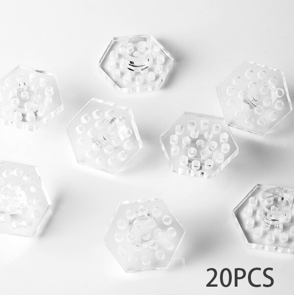 Marine Bronnen Aquarium Acryl Magnetische Coral Frag Rekken Plug Houder Beugel Voor 15Mm Glas Dikte Aquarium Benodigdheden: 20pcs Hexagon Plugs