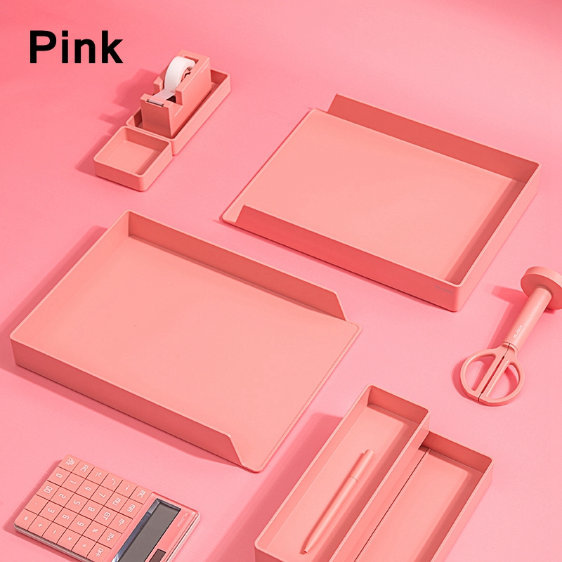 Deli NS021 Desk organizer set File Cabinet documents box Multi-storey desktop office stationery collection set