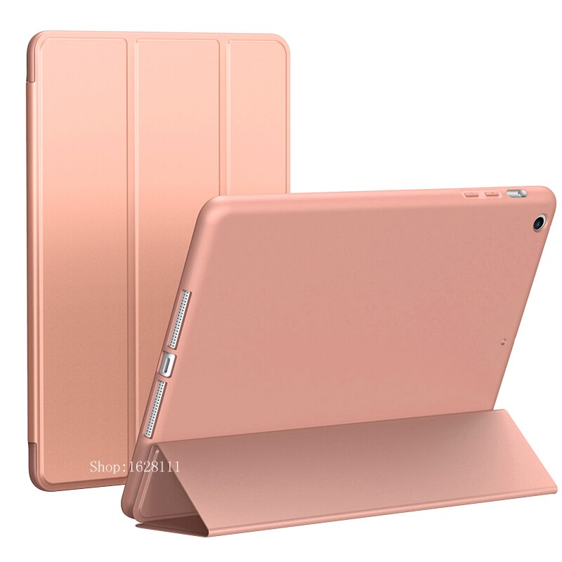 Case Voor Ipad Air 1 Release A1474 A1475 A1476 Smart Pu Leather Cover Magnetic Auto Sleep Wake Case Siliconen tpu Shell: Rose Gold  L FW Air1