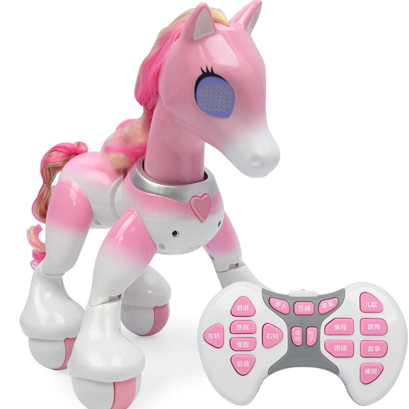 Télécommande électrique intelligente licorne cheval, Robot pour enfants, capteur tactile, Induction électronique, jouets éducatifs pour animaux de compagnie,