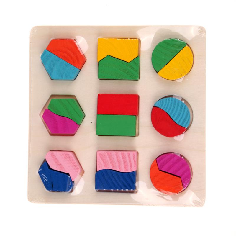 Forme in legno Geometriche Ordinamento Matematica Montessori Di Puzzle di Apprendimento In Età Prescolare Gioco Educativo Giocattoli Del Bambino del bambino per I Regali Dei Bambini: 05