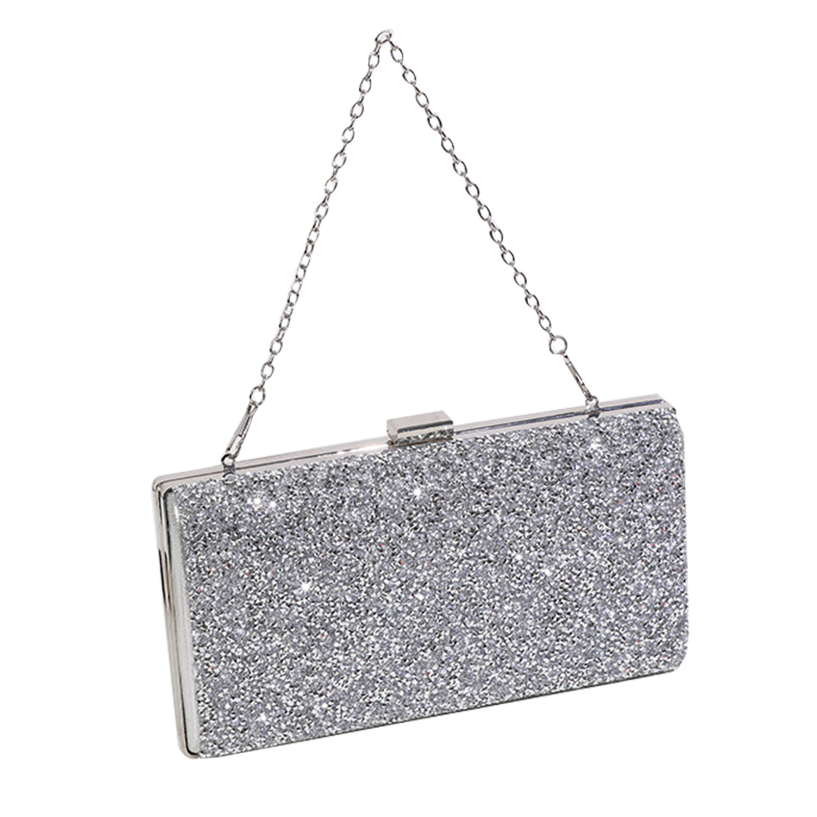 Outdoor Feestartikelen Met Ketting Bruiloft Portemonnee Avond Clutch Bag Prachtige Kleine Voor Vrouwen Meisjes Elegante Strass Crossbody: Zilver