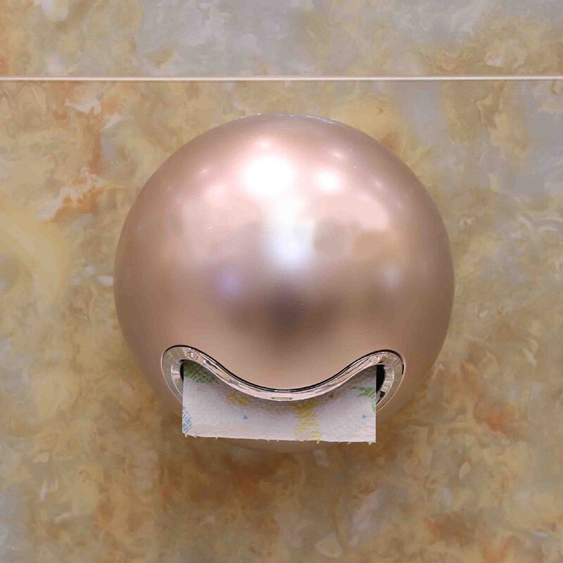 Tissue Box ABS Cute Ball Paper Box Hygienic Paper Storage Container Living Room Bathroom UD88: Rose gold