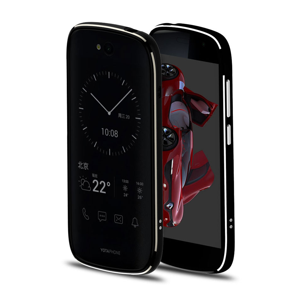 Luxury Phone Cover for YotaPhone 2 Bumper Case Aluminum Metal Cover 5 inch: Black