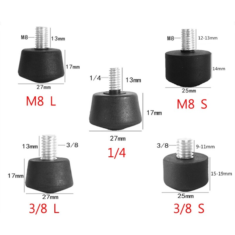 Universal- Anti-Unterhose Gummi Fuß Pad Füße Spitze für Stativ Einbeinstativ 3/8 "1/4" M8