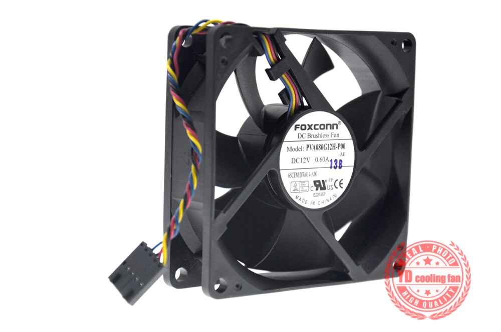 FOXCONN-ventilador de refrigeración 8025, 8CM, 4 líneas de control de velocidad, PVA080G12H, DELL, 12V, 0.60A,