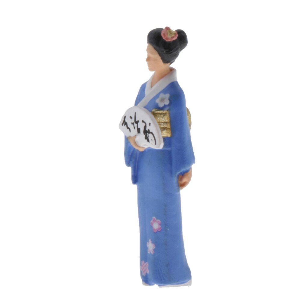 1/64 Japanese Women Mini Figure PVC People Model Sand Table Group DIY Decor