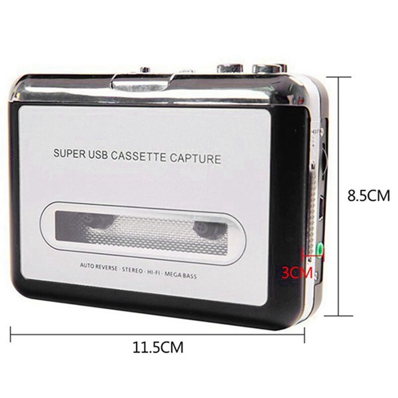 USB Cassette Tape To PC Super USB Cassette-To-MP3 Capture Audio Music Player CD Converter
