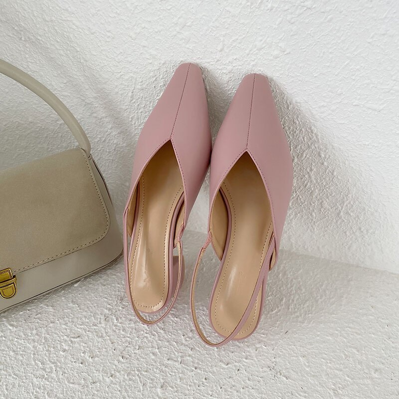Monmoira dikke sandalen met hak en slingback, dames, effen v-hals, slippers, vintage vierkante neus, damesschoenen  b0312: Roze / 7