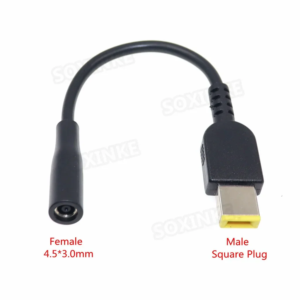 Cable adaptador para ordenador portátil, enchufe cuadrado a 4,5x3,0mm, 5,5x2,1mm, 7,4x5,0, 7,9x5,5mm, Cable convertidor de cargador de energía CC hembra para Lenovo hp: Azul