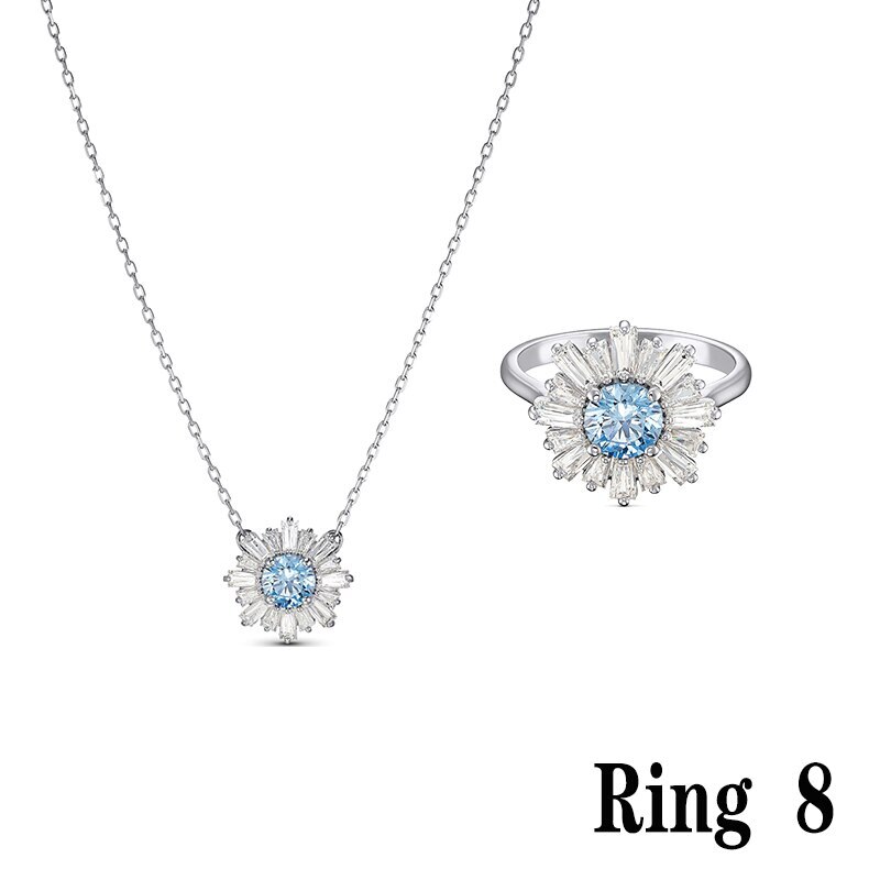 Fashionable SUNSHINE Blue Crystal Necklace Jewelry Simple and for Girlfriend Birthday Memorial Best: 20