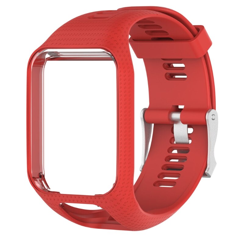 Wrist Band Strap for TomTom 2 3 Runner Spark Music Replacement Bracelet Soft Watchband Silicone Belt Watch Bracelet Accessory: Red