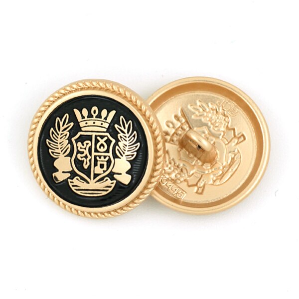 5 stuks metalen knoop ronde decoratieve knopen voor kleding diy jas blazer trui naai accessoires goud gouden knoop 15/20/25mm: Goud zwart / 15mm