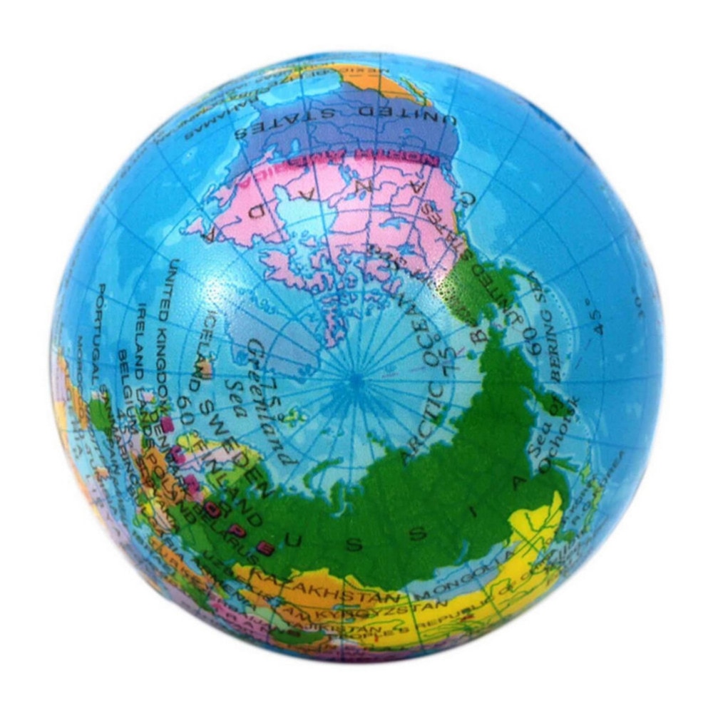 1Pcs World Map Foam Earth Globe Hand Pols Oefening Stress Squeeze Soft Foam Bal Voor Kinderen Speelgoed