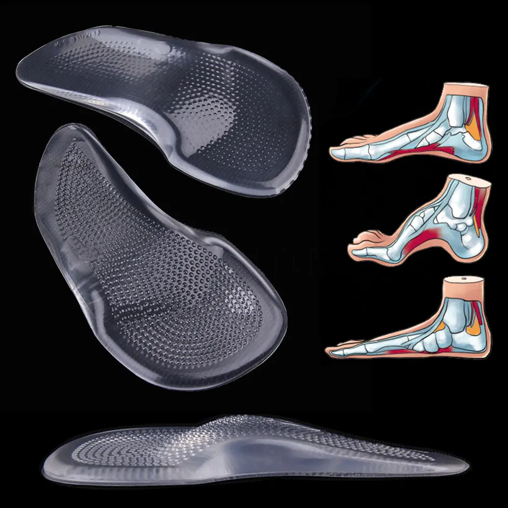 Almohadilla de soporte de arco de GEL 3/4 para tacones altos, plantillas ortopédicas para pies planos, Corrector para zapatos, cuidado de los pies de mujer, 2 uds.