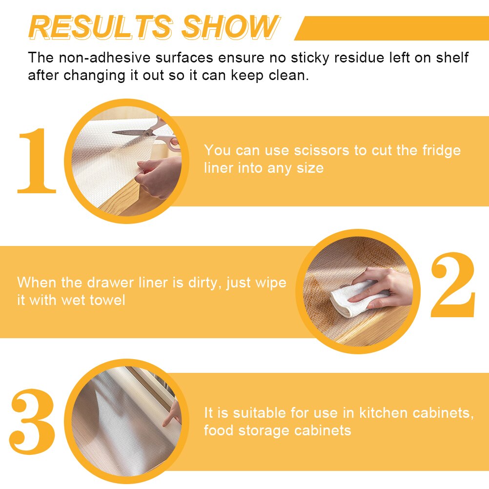 1 Roll Refrigerator Liner Mat Plastic Fridge Liner Washable Refrigerator Liner Pad