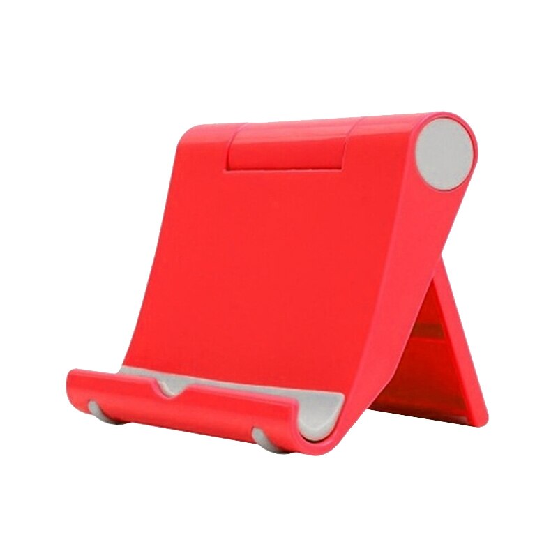 7 Colors Mobile Phone Desk Stand Foldable Phone Holder Tripod Plastic Adjustable Universal Phone Table Holder Stand Non-slip: Red