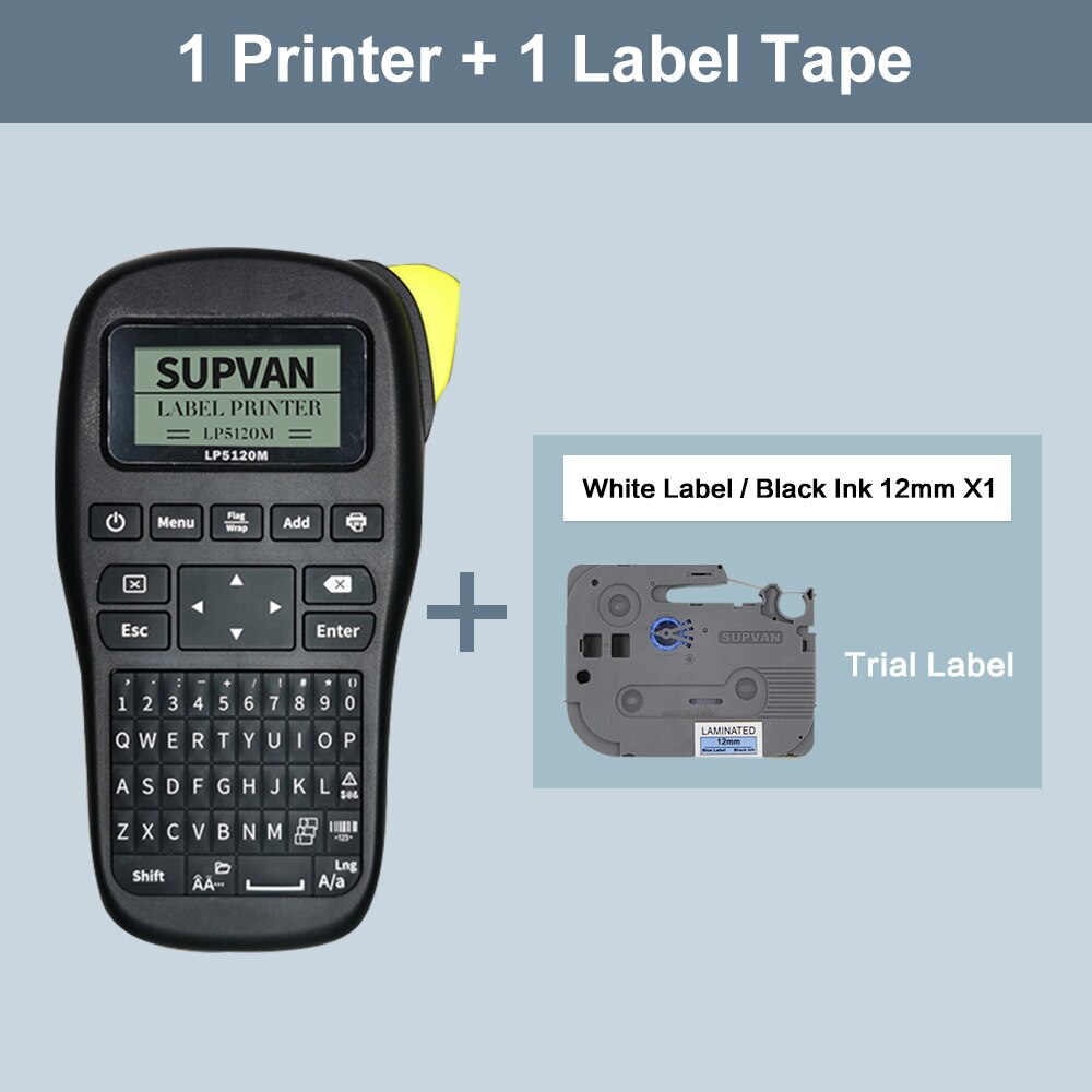 Supvan-máquina de impresión de etiquetas portátil LP5120M, máquina de etiquetas de transferencia térmica, varios idiomas, novedad: LP5120M