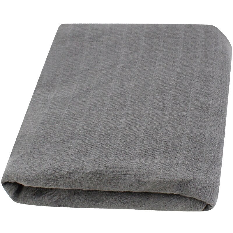 120x120cm bambusowy koc do przewijania koce dla niemowląt muślin do przewijania w jednolitym kolorze gładka kolorowa bawełniana kocyk dziecięcy noworodek: Dark Gray
