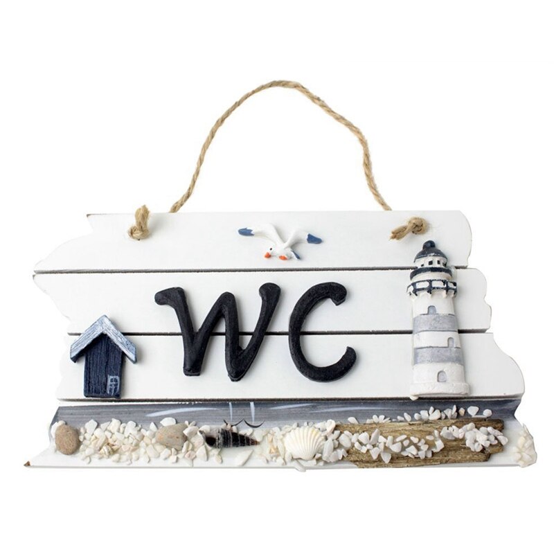 Mediterranean Style Nordic Wooden WC Shingle Doorplate/Plaque/Sign