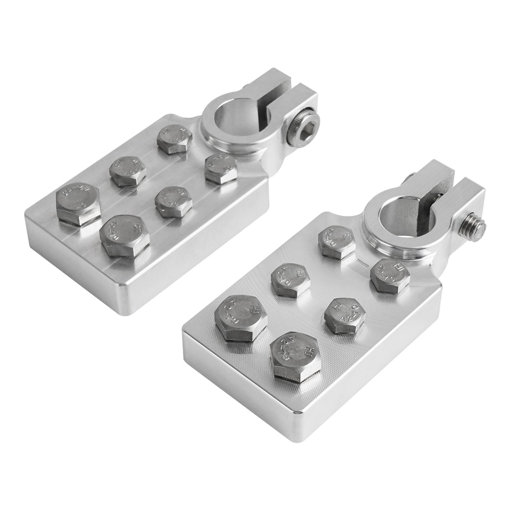 4/6 Spot Multi-Connection Marine Flat Battery Terminals Clamps Lead Fit 4/0 AWG lugs Positive Negative