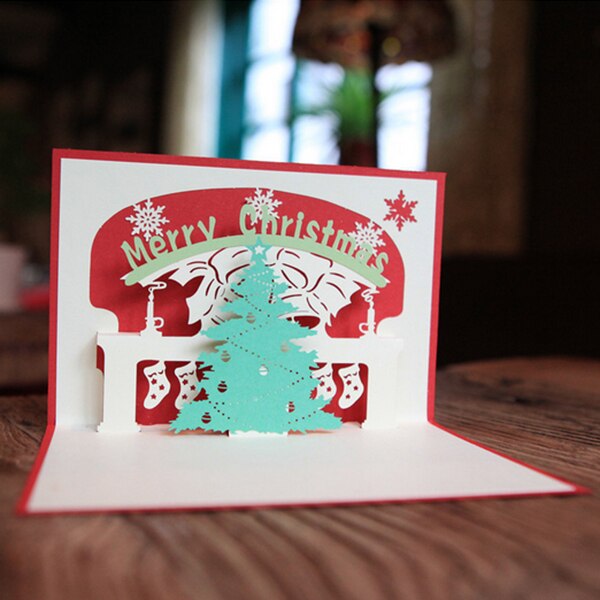 3D Pop Up cartes de voeux de sapin de noël