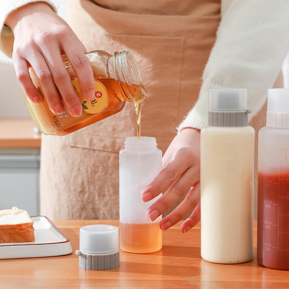 Bouteille de Sauce à presser transparente avec couvercle, avec couvercle, Sauce tomate, Sauce à salade, 5 trous, bouteille de miel