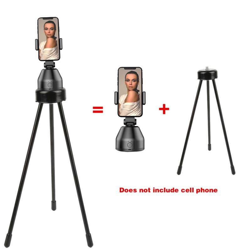 Magic 360 Rotation Face tracking Selfie Stick Tripod Auto Smart Shooting Selfie Stick for Photo Vlog Live Video Record !: Black with Tripod