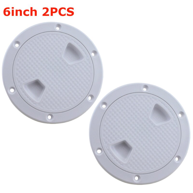 4" 6" 8" ABS Plastic Round Hatch Cover Deck Plate Non Slip Deck Inspection Plate for Marine RV yacht Boat Accessories White: 6inch 2PCS