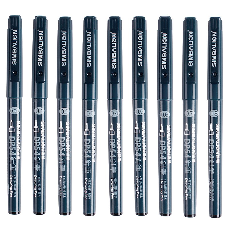 LifeMaster Simbalion Drawing Pen Black Fineliner Manga Architecture Pigment Ink Water-proof Sketch Art Supplies DP-54
