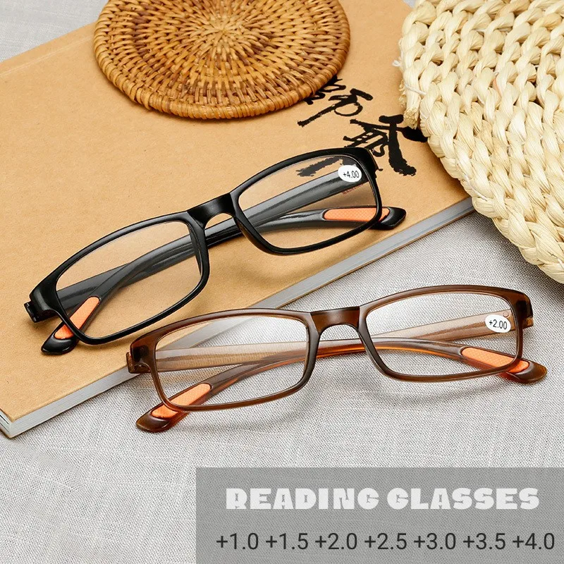 Gafas de lectura plegables con caja para hombre y mujer, lentes de lectura antiluz azul, portátiles, TR90, Farsight, dioptrías + 1,0 + 1,5 a + 4,0