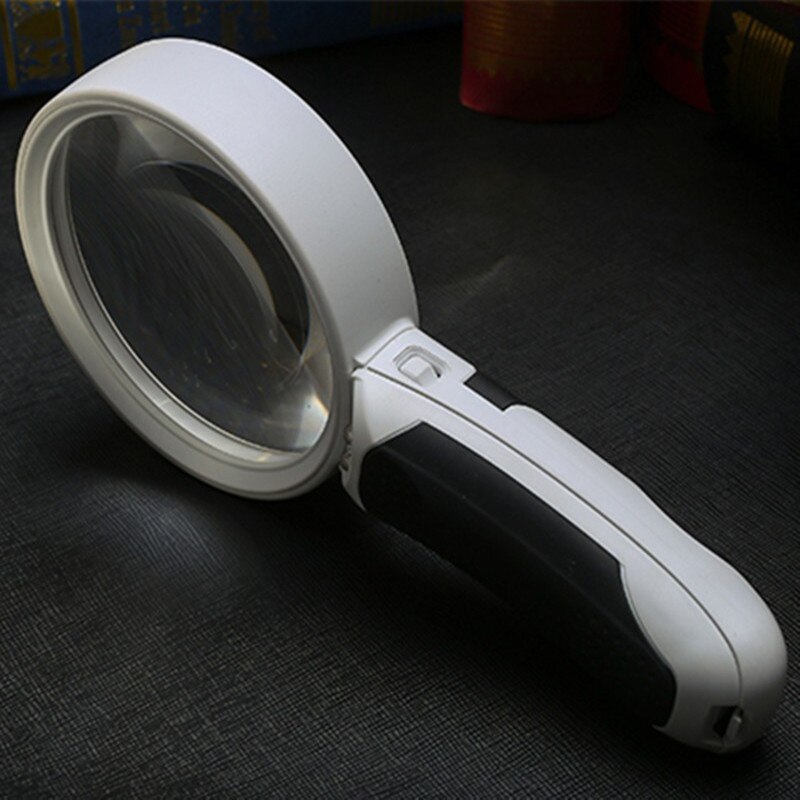 20 gange optisk forstørrelsesglas med led-lysdiameter 80mm håndholdt baggrundsbelyst forstørrelsesglas til læsning af lupa con luz led