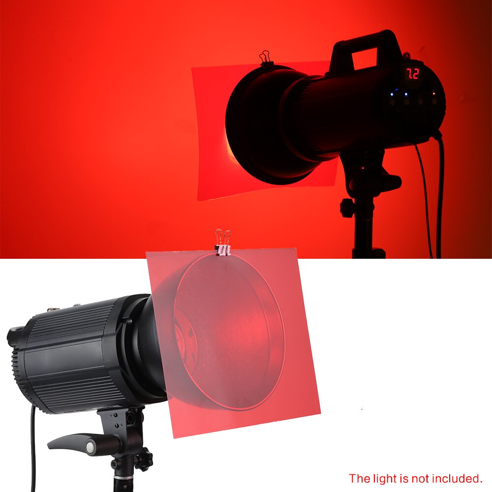 Andoer 6 stuks 25*20cm transparante verlichtingskleurcorrectiegelvellen kleurfilters voor flitslicht speedlite filterset