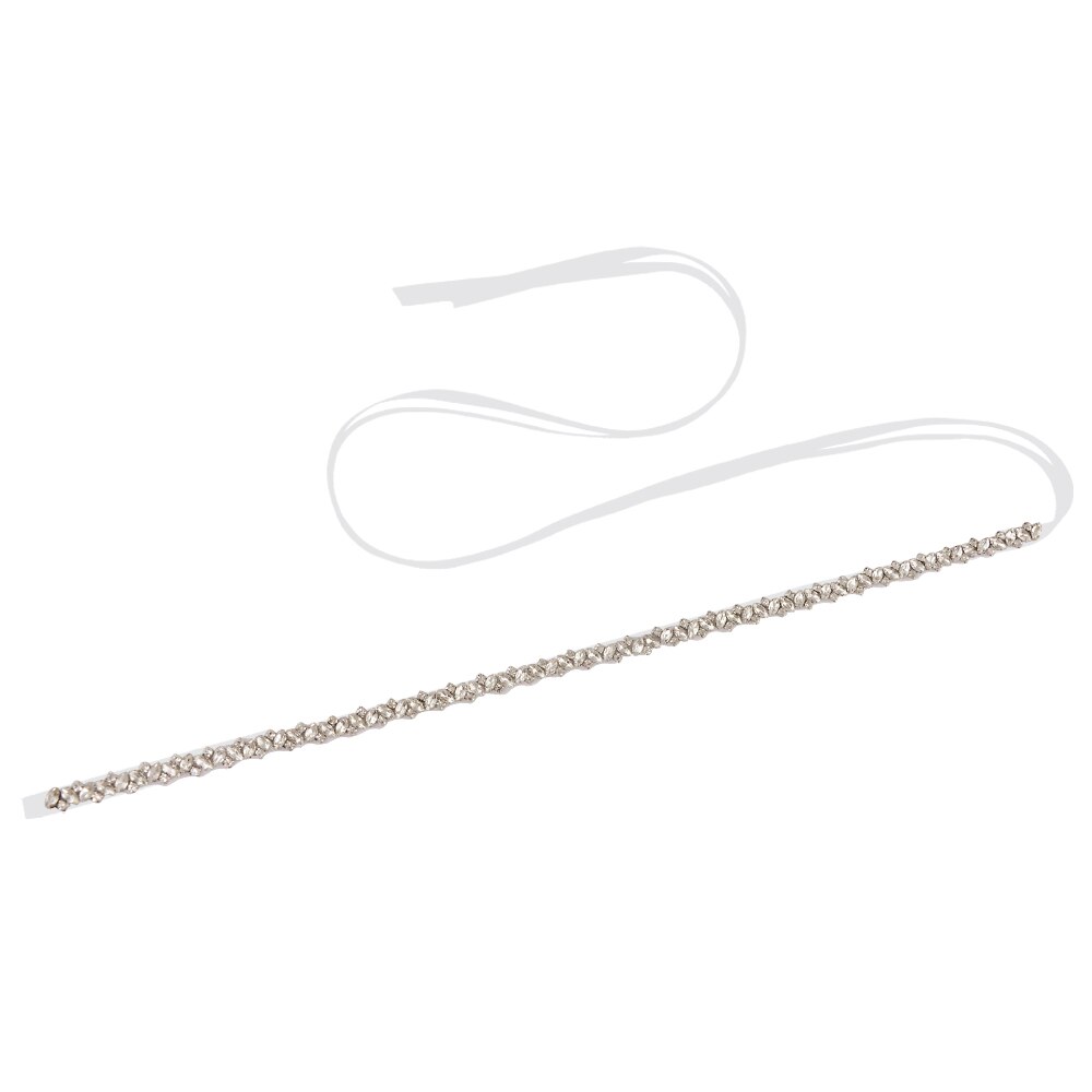 Pasek ślubny trixy z  s404 kryształkami, wstążki, srebrny pas z diamentami, pas ślubny z koralikami, pas dla druhny, dodatki ślubne: Biały