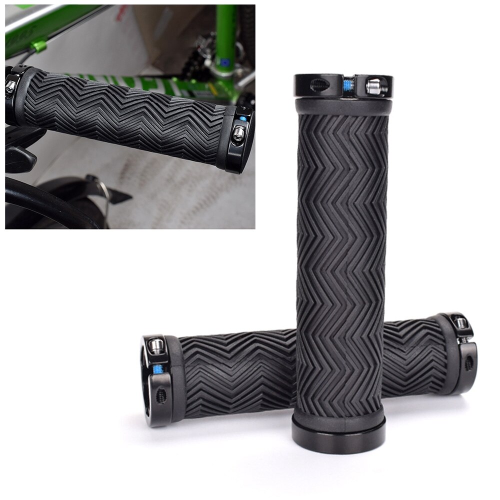 Fietsstuur handvatten hoes antislip zacht rubber fietsstuur eindgrepen dubbele vergrendeling voor racefiets mountainbike