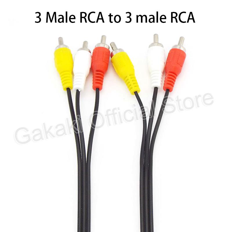 1 M/1.5 M/3 mètres 3 RCA mâle à 3 RCA mâle femelle connecteur Composite Audio vidéo AV câble d'extension câbles de prise: noir / 1 m