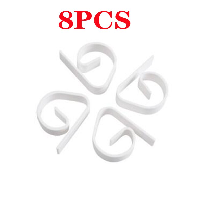 Pinces de table en plastique, 8/4 pièces, porte-tissu utile, fête pique-nique bal de mariage, multi-fonction: White 8