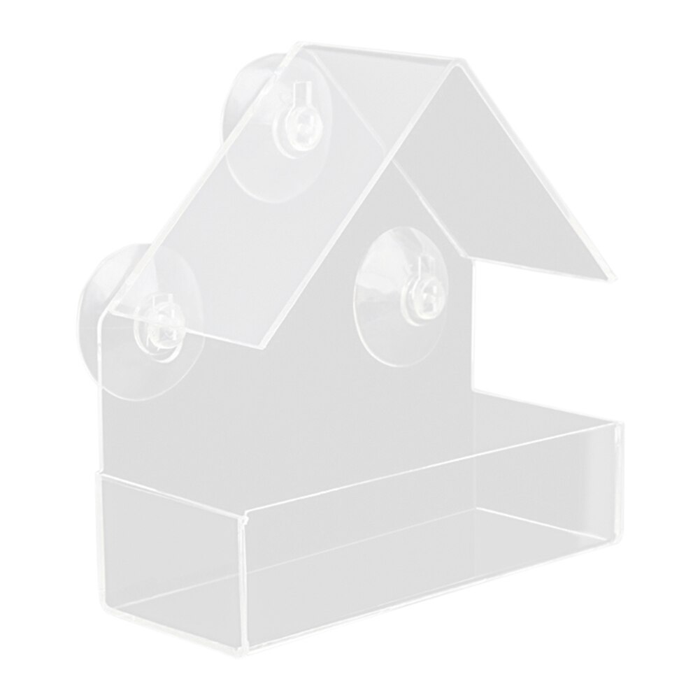 Bird Feeder Acrylic Transparent Window Viewing Bird Feeders Tray Birdhouse Pet Birdhouse Suction Cup Mount House Type Feeder