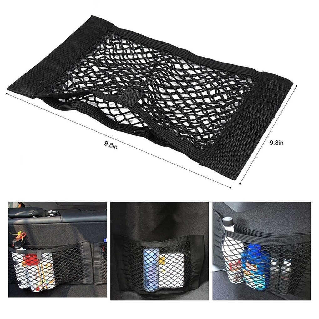 Sterke elastische auto mesh netto zak tussen auto organizer opbergtas bagagehouder zak voor auto styling