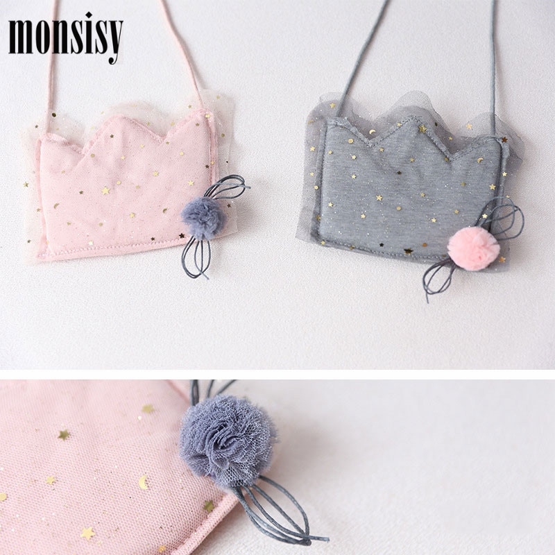 Monsisy Children Wallet Coin and Purse Handbag For Girl Lolita Mini Kid Bag Kawaii Baby Toddler Lace Crown Cross Body Bag