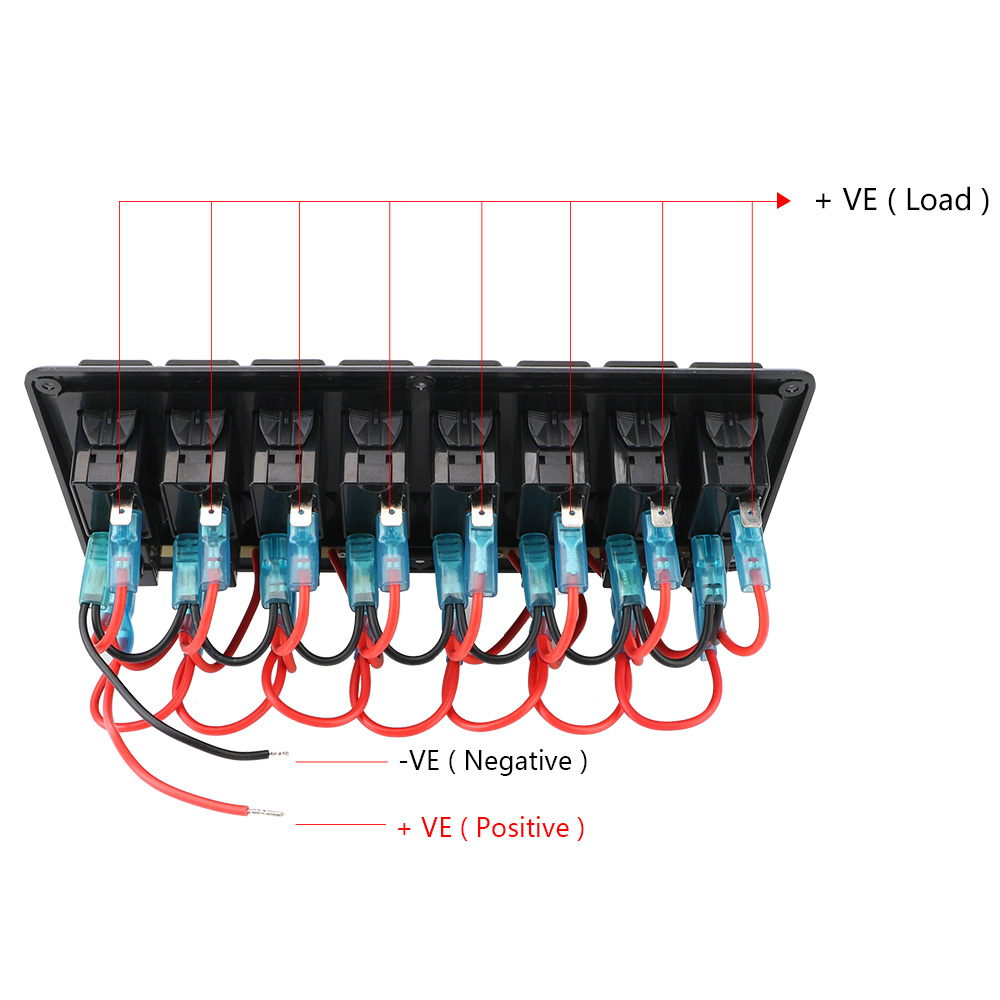 Überlastschutz, wasserdicht, für Auto, Fahrzeug, LKW, Wohnmobil, SUVS, Marine-Leistungsschalter mit Sicherung, 8-Gang-LED-Schalttafel, 12/24 V