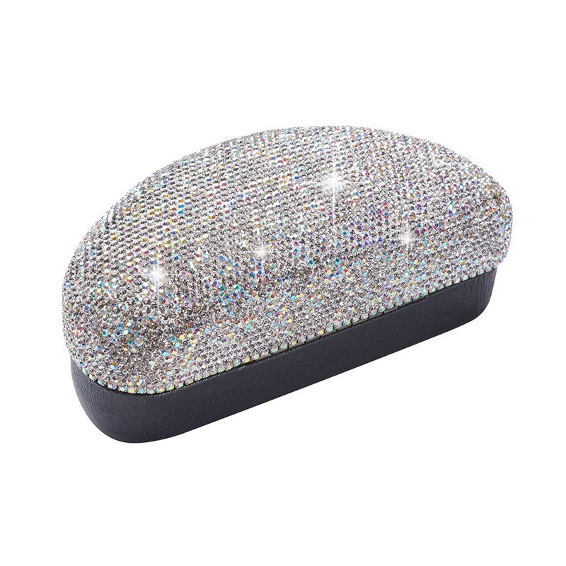 Bling bling strass portátil óculos de sol caso caixa olhos caixa titular mais cores para a escolha: Prata