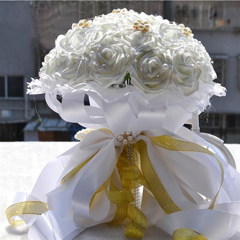 Bruidsboeket Parel Rozen Bruidsmeisje Boeket Bruidsboeket Kunstbloemen Voor Wedding Party