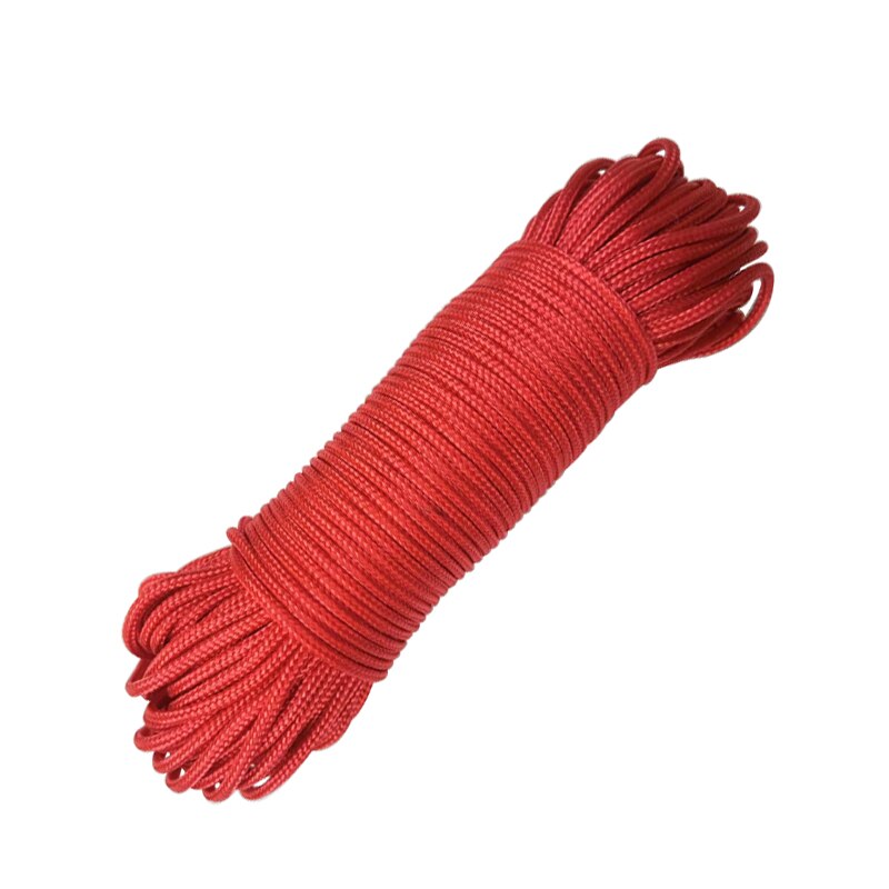 Cuerda de paracaídas de supervivencia, Paracord de 2mm, 5M, 10M, 20M, 30M, un núcleo, cuerda para acampar, escalada, senderismo, pulsera artesanal: Rojo / 20 m