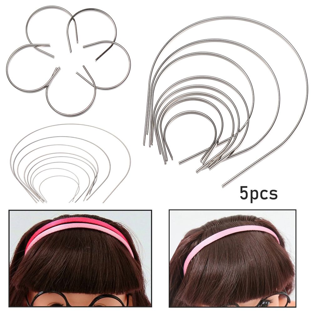 Accesorios de decoración para el cabello de muñecas, piezas de banda para la cabeza, materiales para diademas de muñecas, 1/3, 1/4, 1/6, 5 uds.