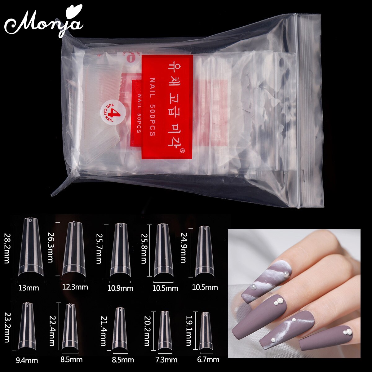 Demiawaking Nagelverlängerungs-Module - 100 Stück Set Für UV-Gel & Acryl, In Verschiedenen Längen