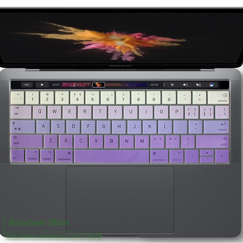 Pour Mac Macbook Pro 13 15 13.3 15.6 tactile Bar A1706 A1707 A1989 A1990 US anglais clavier couverture protecteur de peau
