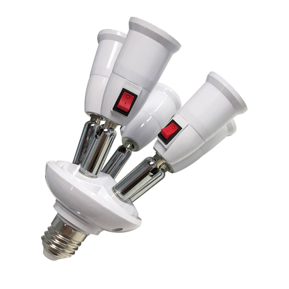 Adaptador de soporte de lámpara E27 ajustable de 360 grados, Base de enchufe, soporte lámpara Led para mesa de escritorio luces de libro con interruptor de encendido y apagado