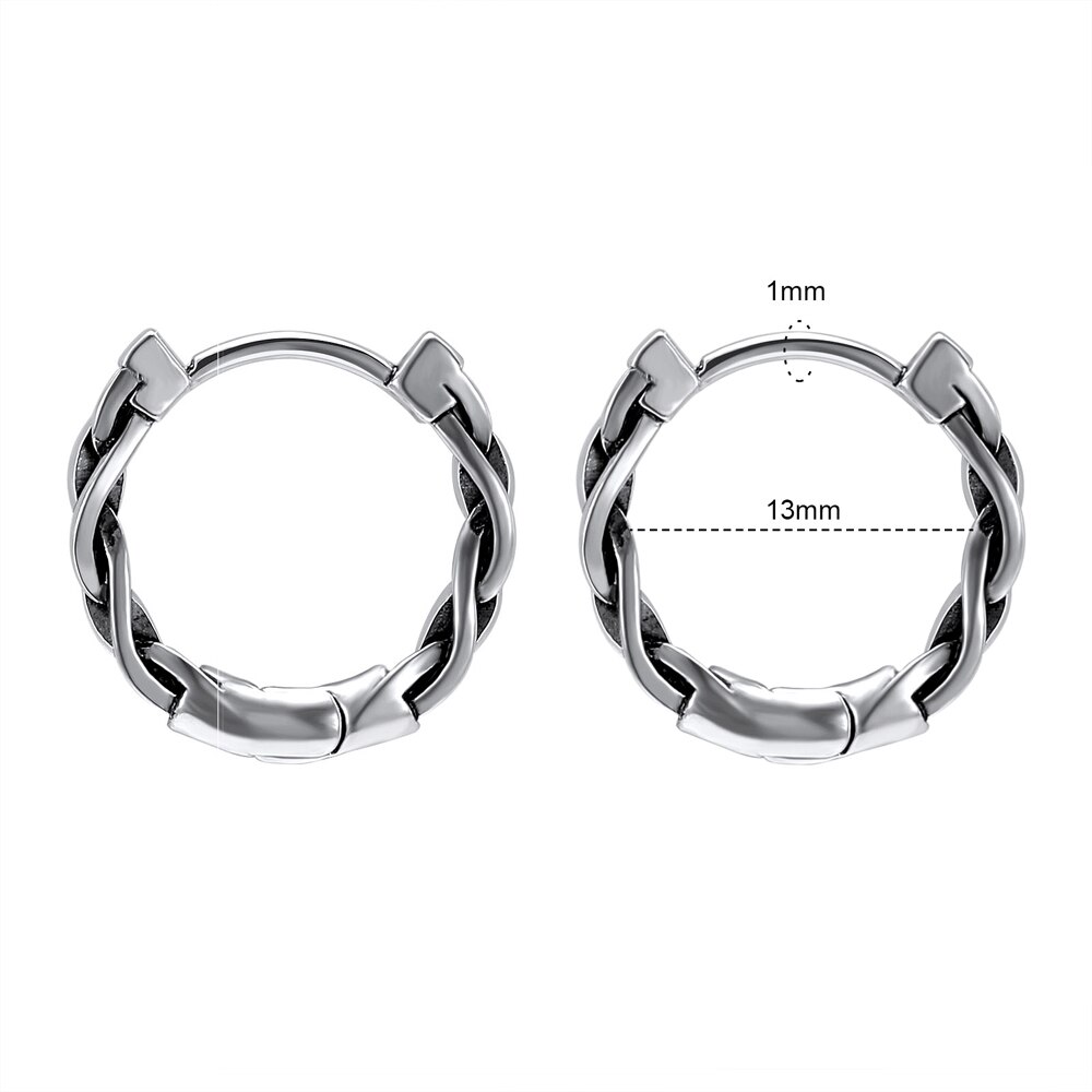 ZS Mens Punk Style Stainless Steel Earrings Rock Roll Skull Hoop Earrings Small Cricle Ear Rounds Hip Hop Jewelry Accessories: 2